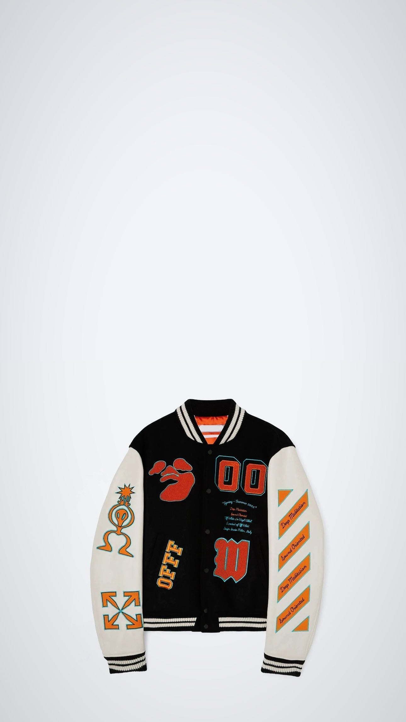 OFF WHITE VARSITY JACKET