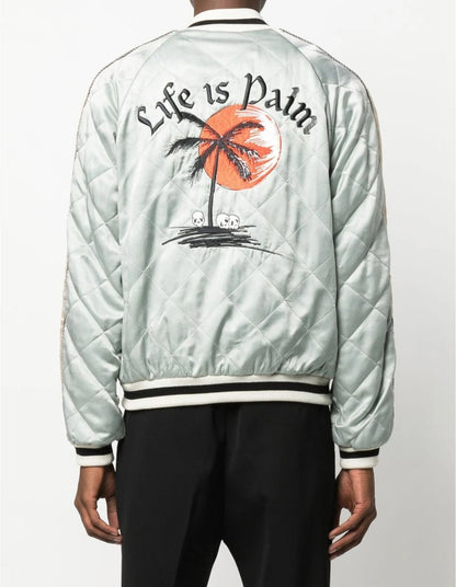 PALM ANGELS embroidered motif jacket